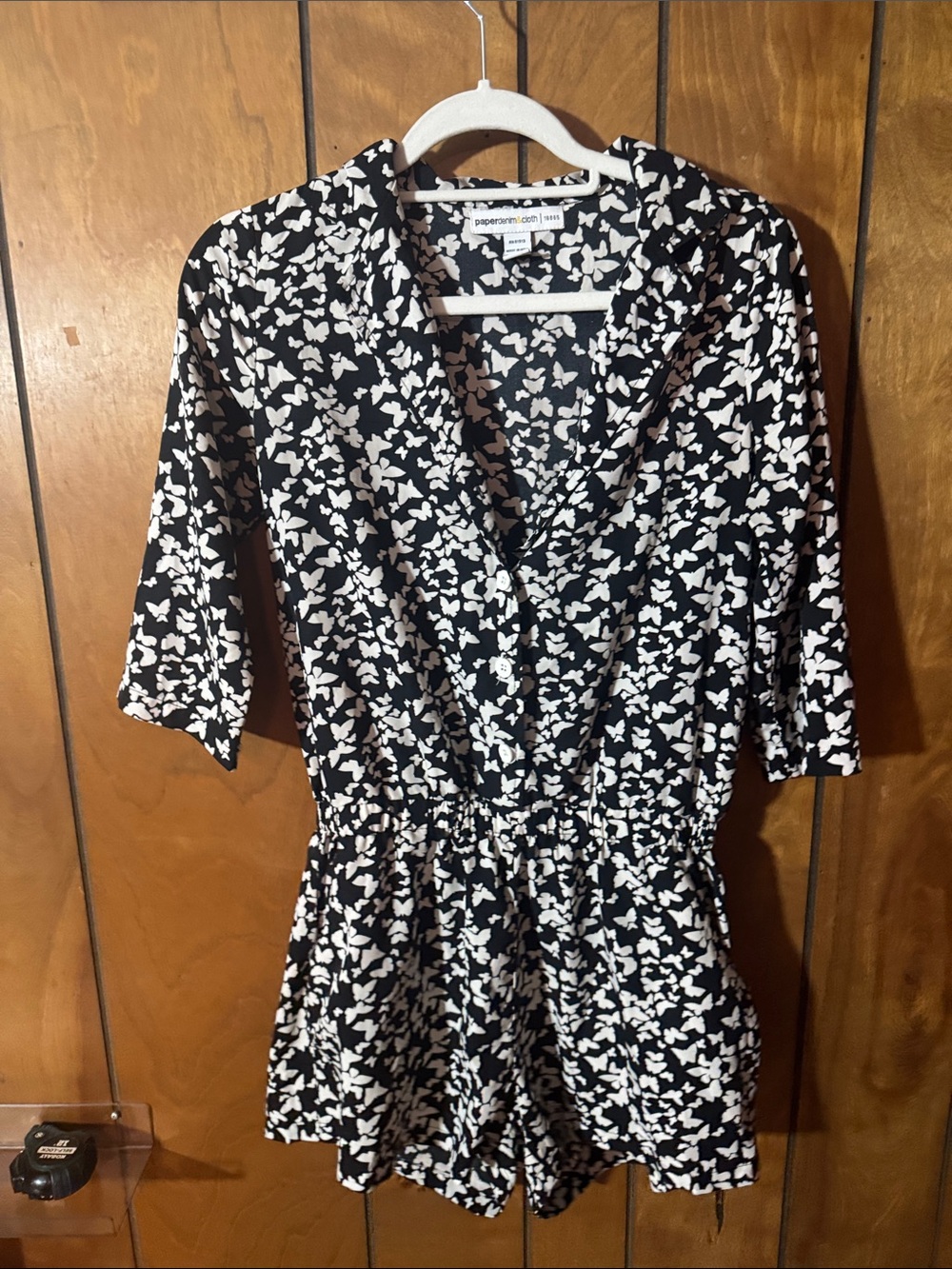 Paper Denim & Cloth Black and White Butterfly-Style Top